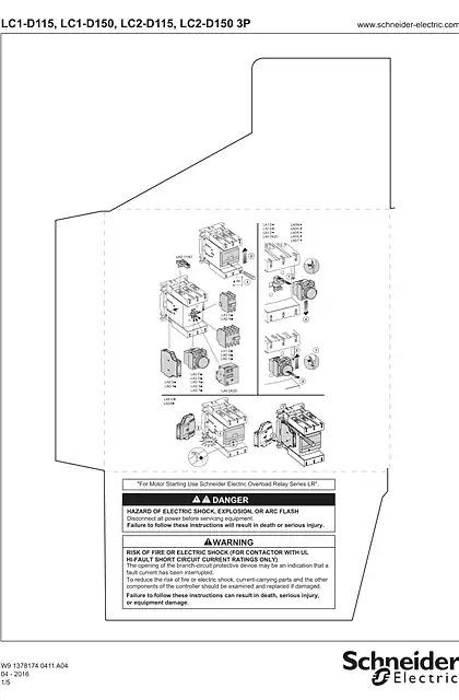 schneider施耐德LC1D115_ LC1D150_ LC2D115_ LC1D150 3P Contactors and reversing contactors - IS printed on the box